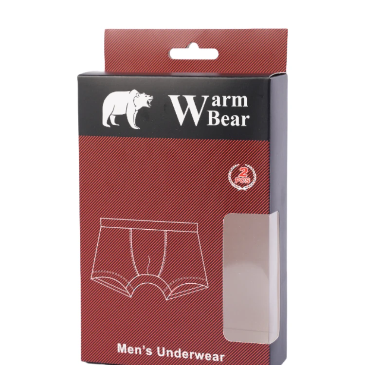 custom logo printed paper boxes girls mens garment socks lingerie underwear packaging box with window