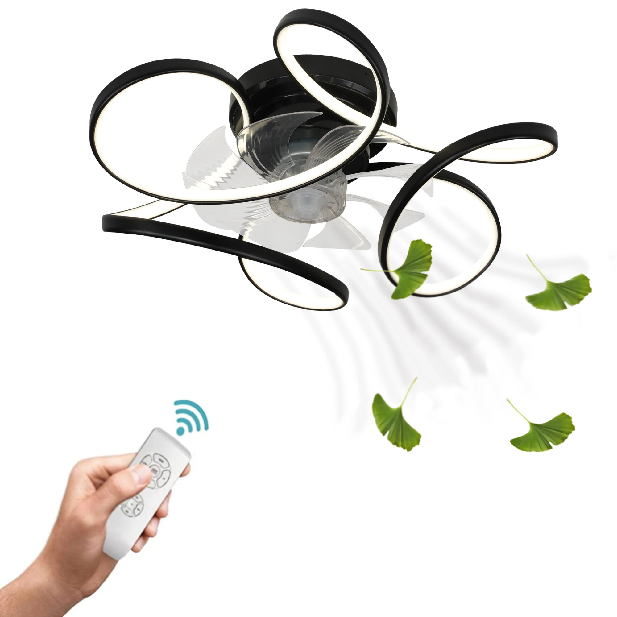 china ceiling fan Invisible Ceiling Fan light with Retractable Blades and Remote Control  Fandelier Fan light