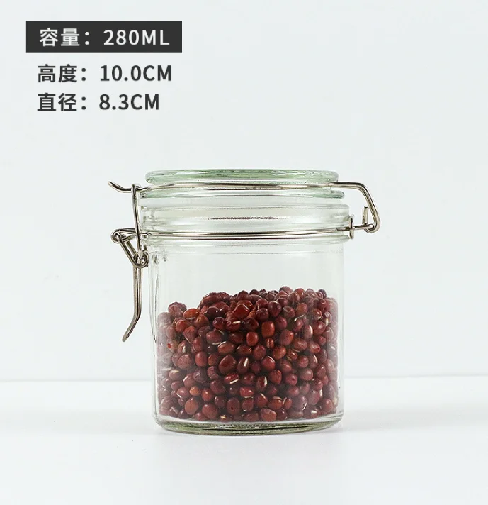 Food Storage Glass Jar Transparent Glass Container Candy  Jar With Airtight Glass Lid