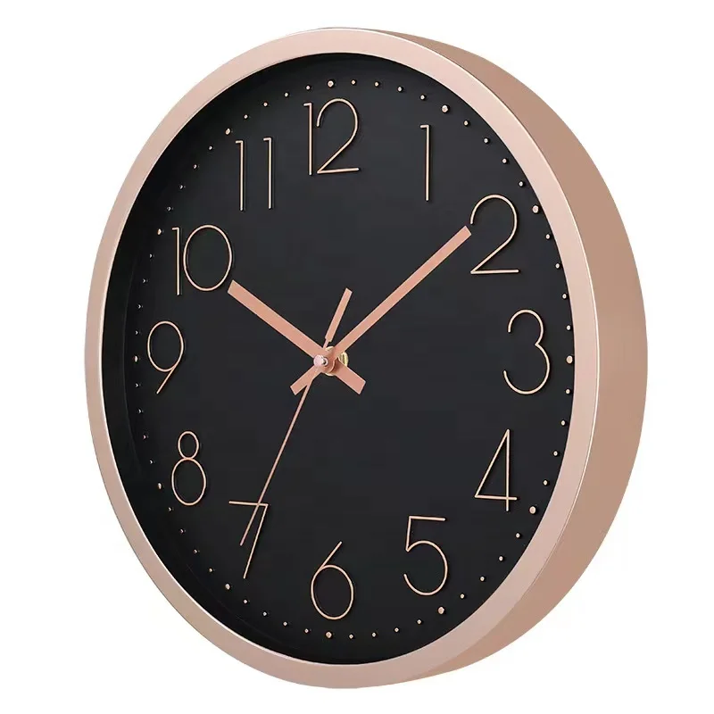 12 Inch High Quality Wall Clocks Modern Home Decor Custom Clock Design Logo Rose Gold Luxury clocks