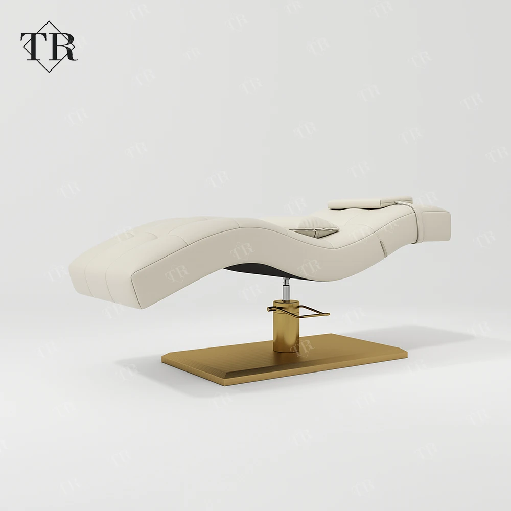 Turri New Lifting Adjustable Curved Lash Bed Recliner Chair Beauty Spa Salon Furniture White Velvet Eyelash Extension Bed