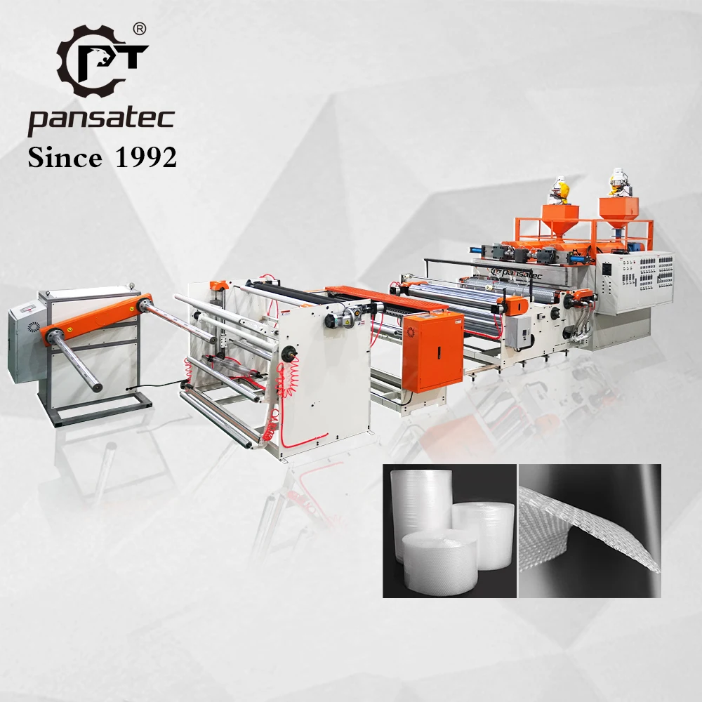 Pansatec, заводская цена, машина для изготовления пленки из пузырчатой пленки, двухслойная полиэтиленовая линия по производству пленки из пузырчатой пленки