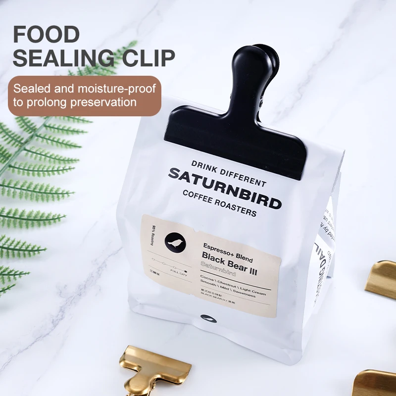Wholesale Hot Sale Kitchen Metal Food Sealing Clip Stainless Steel Snack Coffee Food Sealing Clip