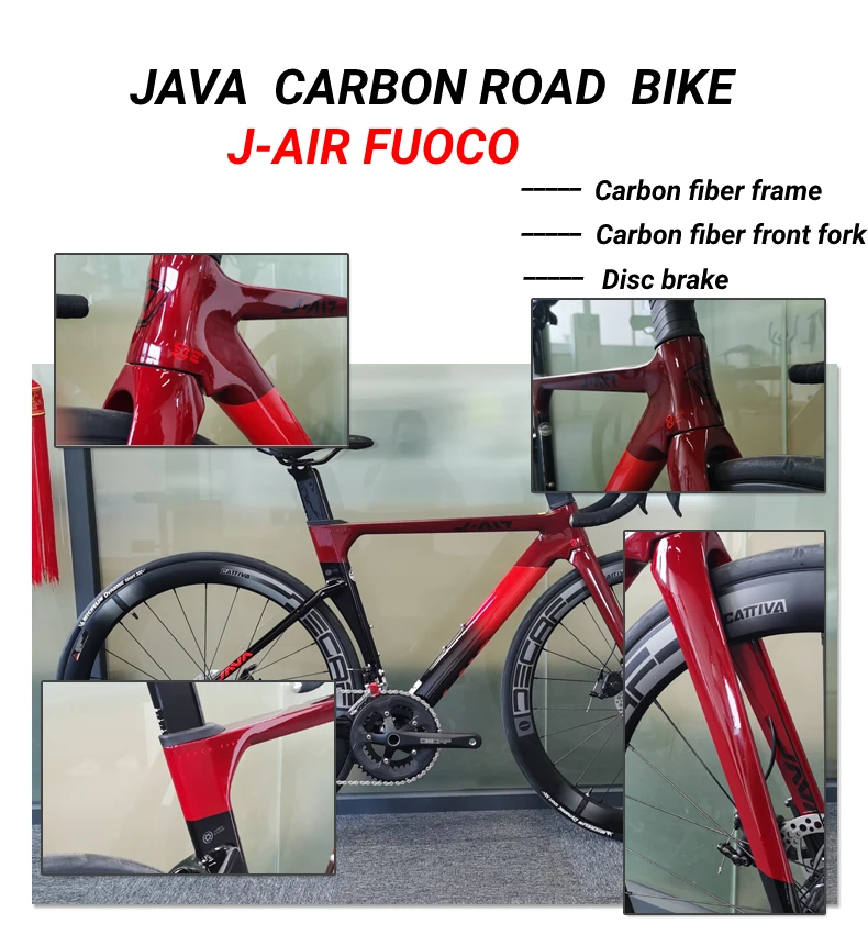 JAVA FUOCO Carbon Fiber Road Bike in Stock 22 speed 700C Complete SHIMANO R7000 Hydraulic Disc Brake Carbon Frame Racing Bicycle