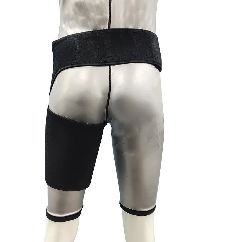 Neoprene Thigh Brace - Hamstring Quad Wrap - Adjustable Compression Sleeve Support for Groin Muscle, Sprains