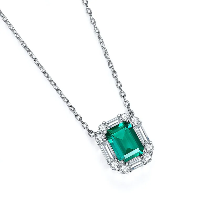 Ruizuan 2 Carat Lab Grown Emerald Pendant Lab Diamond Jewelry Wholesale Lab Made Diamond Jewelry