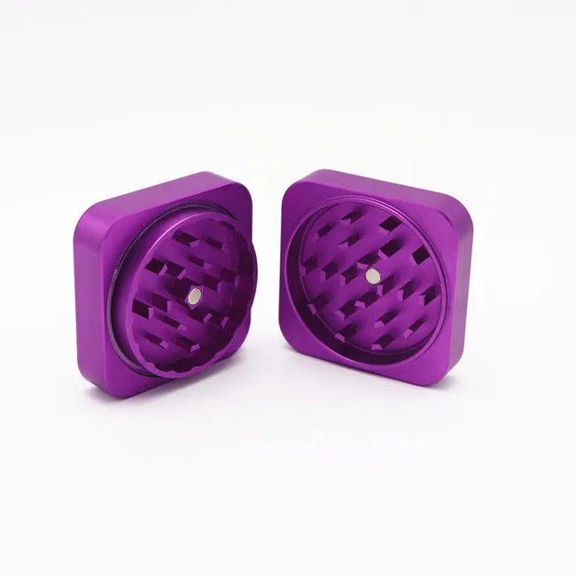 Новинка, комплект дизайнерской одежды из 2 слоев фиолетовый сплав цинка для сорняков Точильщик травы точильщика оптовая продажа мини черный измельчитель табака