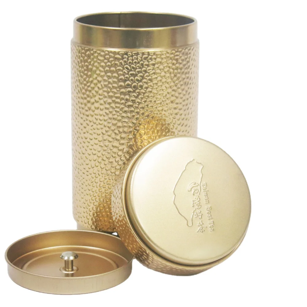 Высококлассная полностью изготовленная на заказ Золотая сияющая металлическая пищевая безопасная переработанная банка для чая