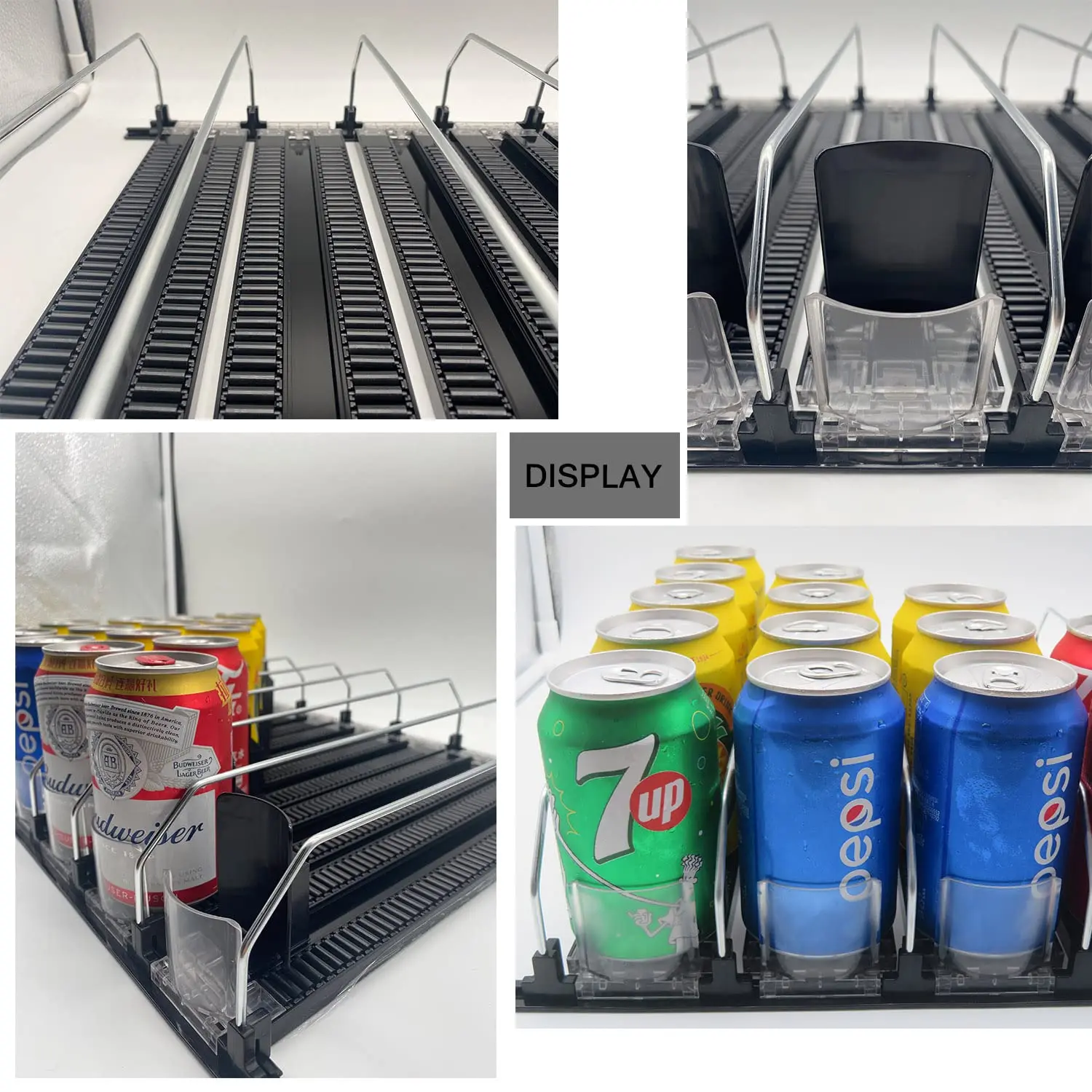 Flex Shelves Roller Shelf Pusher Tray for Cans