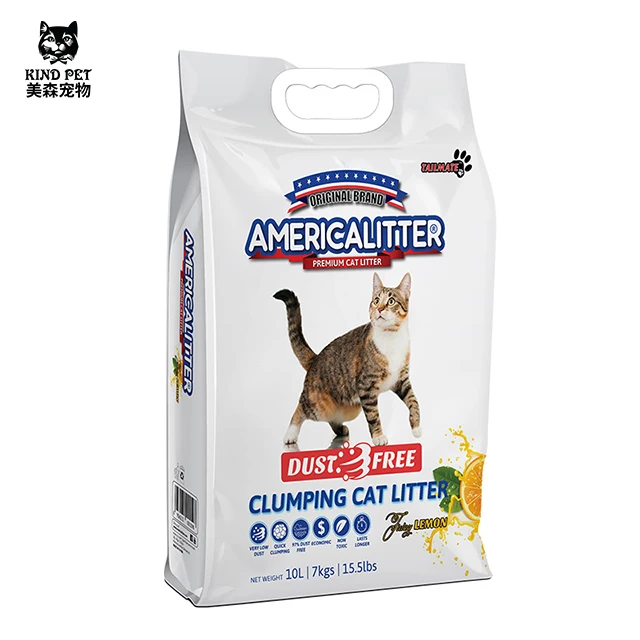 2024 New Product Factory Direct America Litter Dust Free Clumping Cat Litter with Lemon 10L 7kg