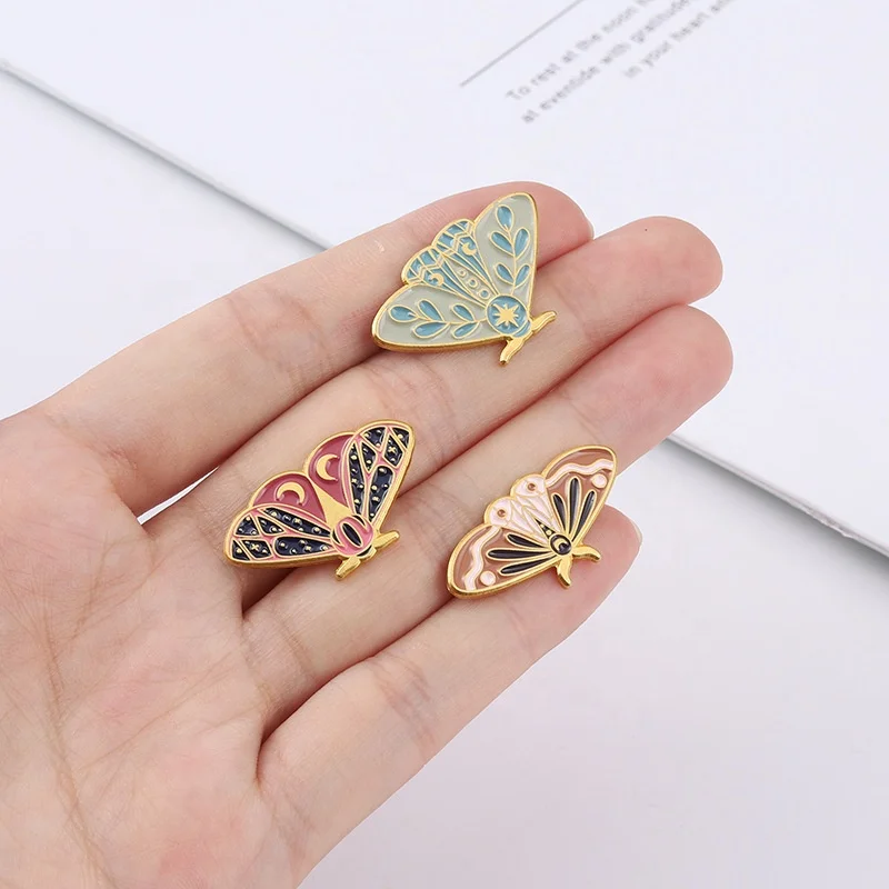 Custom High Quality Butterfly Lapel Pins Hard Soft Enamel Metal Pin For Clothes Design