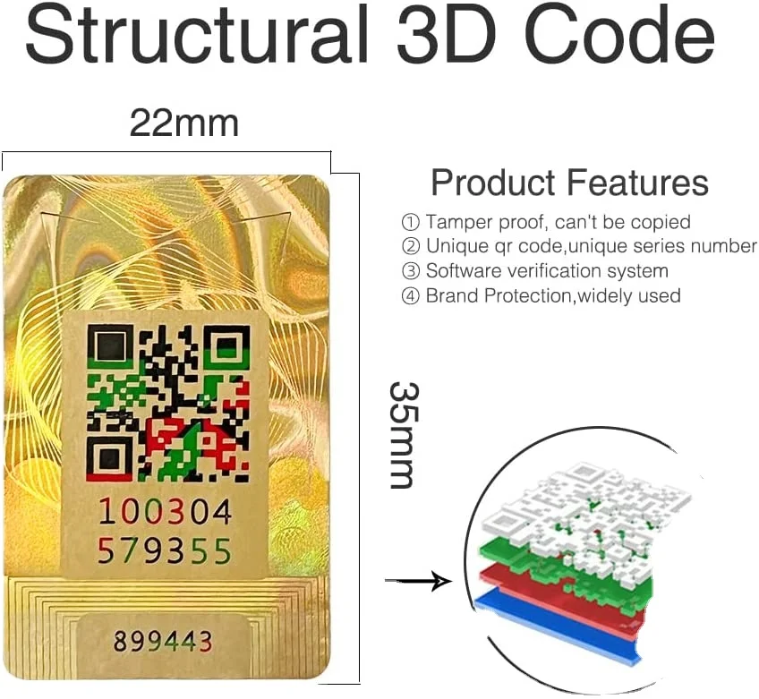 QR Code Stickers,Tamper Evident Sticker Roll Security Tags Anti-counterfeiting Labels Scratch Off Serial Number Verification