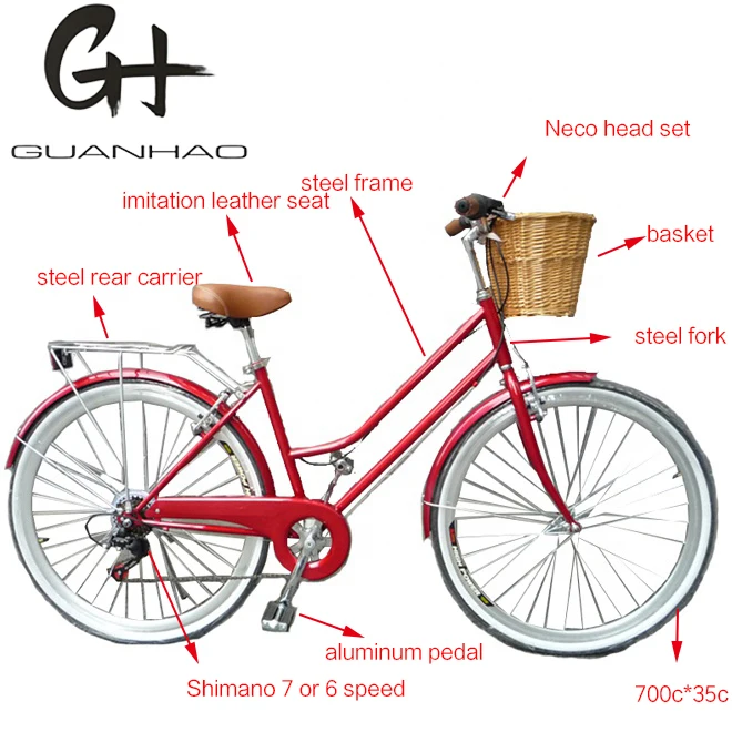 700c 6 speed factory wholesale cheap price high quality vintage ladies city bike retro urban women utility bike with basket