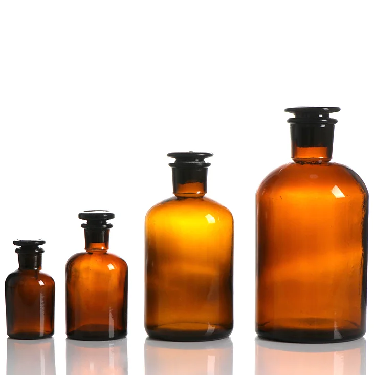 Multi Specification Narrow Mouth Glass Reagent Bottles 30ml 60ml 125ml 250ml 500ml 1000ml Amber Reagent Bottle