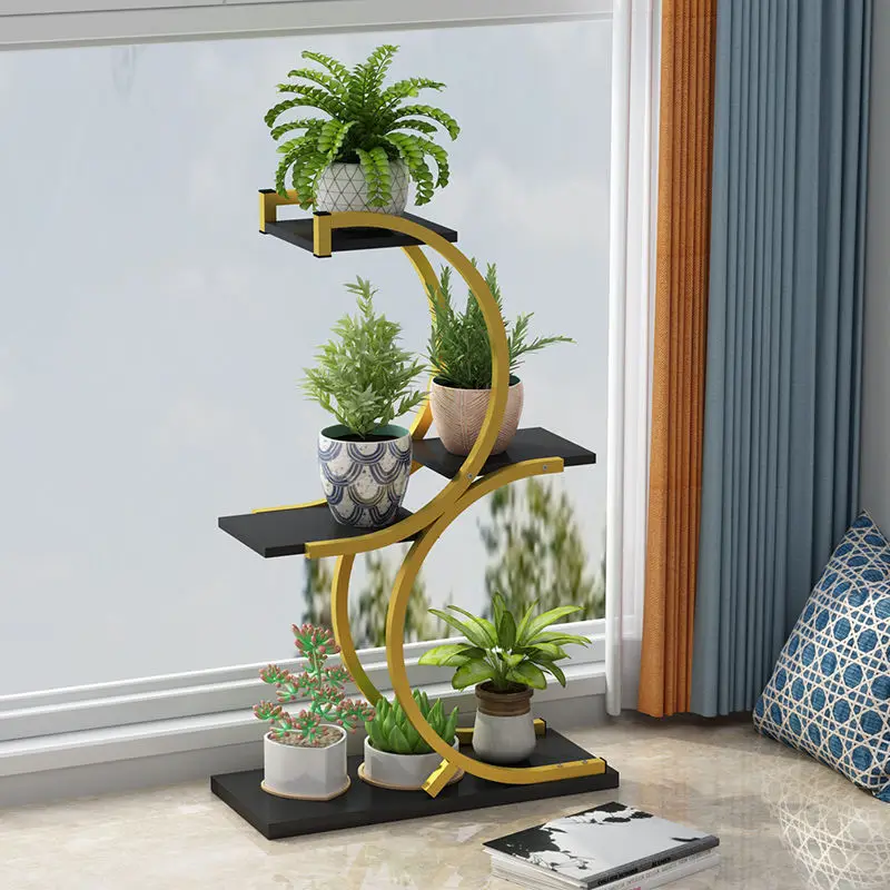 Flower shelf storage balcony creative modern simple living room interior floor-to-ceiling multi-layer flower pot rack