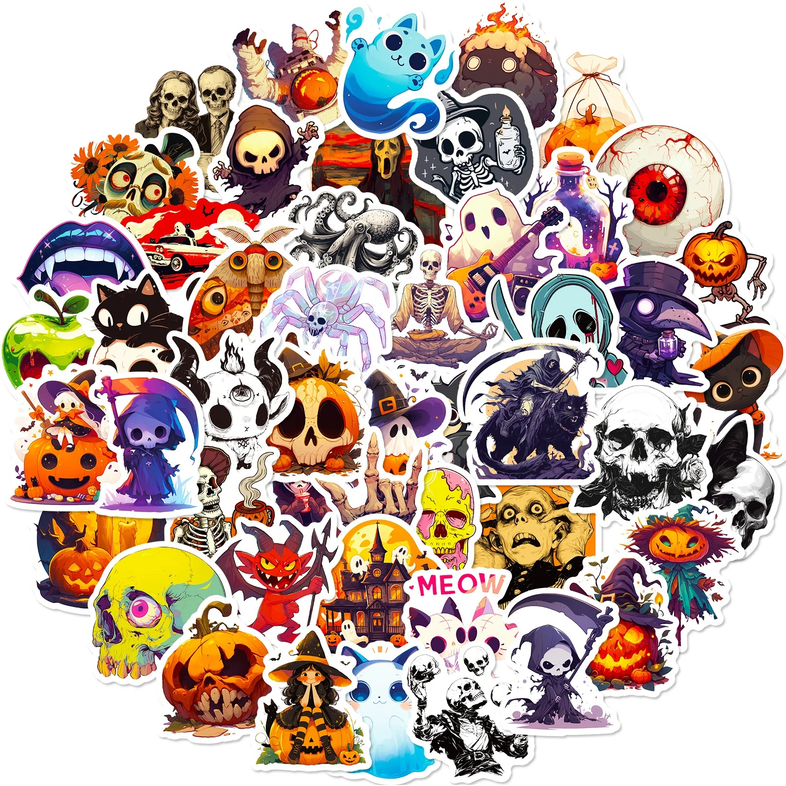 SERIES 5 : Creative Stickers, 50pcs,  Cute, Waterproof for Laptops,  Water bottles,  Luggage, Cars,  Gift Favors & Decor