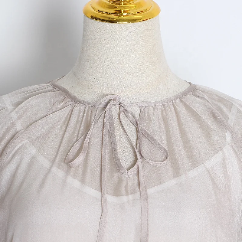 2024 Plus Size Bohemian Sundress Lace Vestido Transparent Loose Layered Beach Holiday Maxi Dress