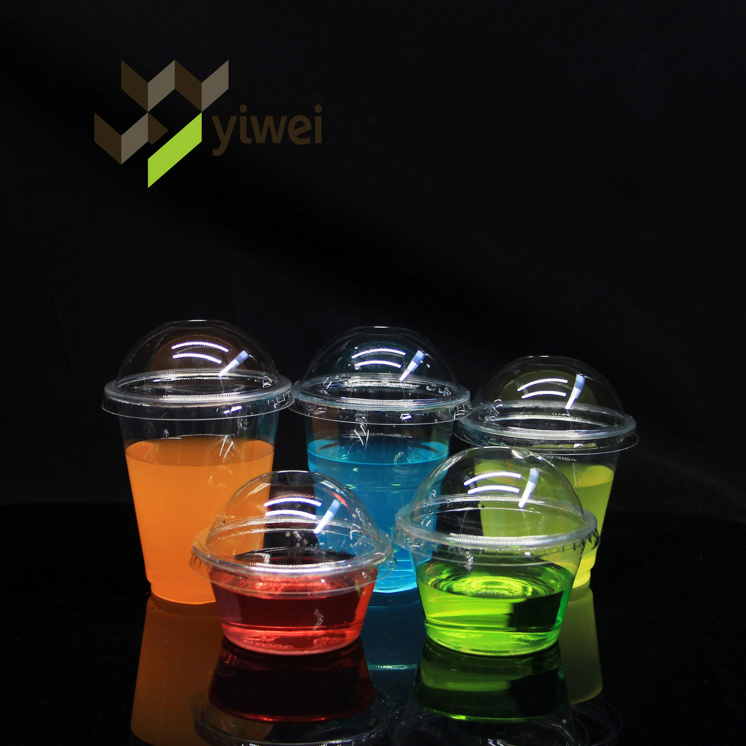 Custom Logo Disposable PET Cup With Lids, Boba Tea Coffee Juice PET Clear Plastic Cup/