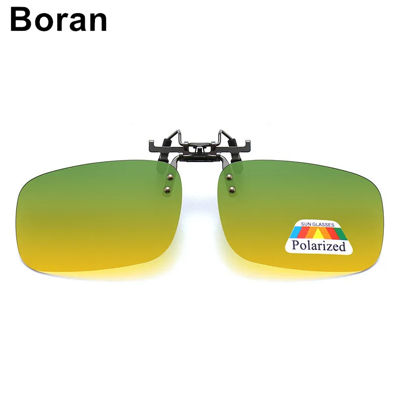 Солнцезащитные очки Boran с клипсой линзы ночного видения UV400 фотохромные поляризационные для вождения защита от