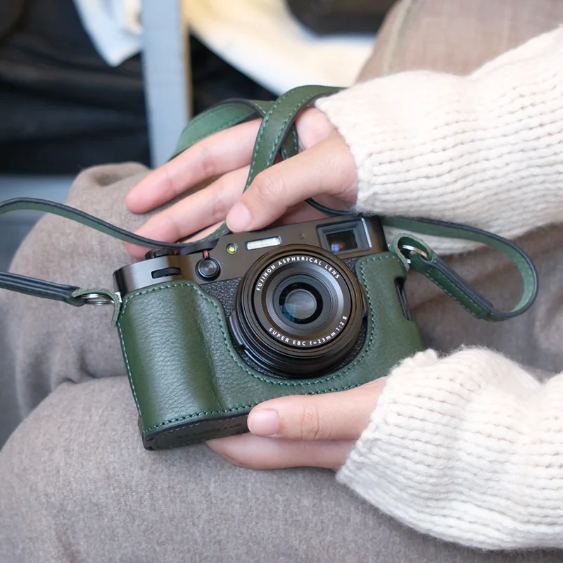 Высококачественный чехол из натуральной кожи для камеры Fujifilm