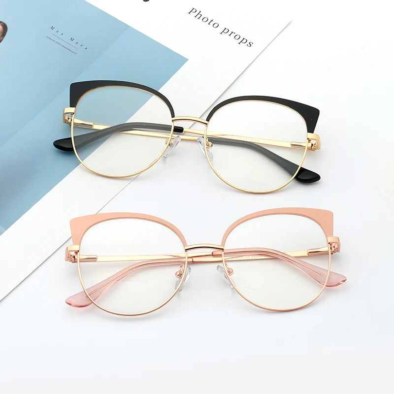 MS 93388 New Model China High Quality Half Rim Metal Material Optical Spectacle Frame Eyewear Glasses Trendy Wholesale