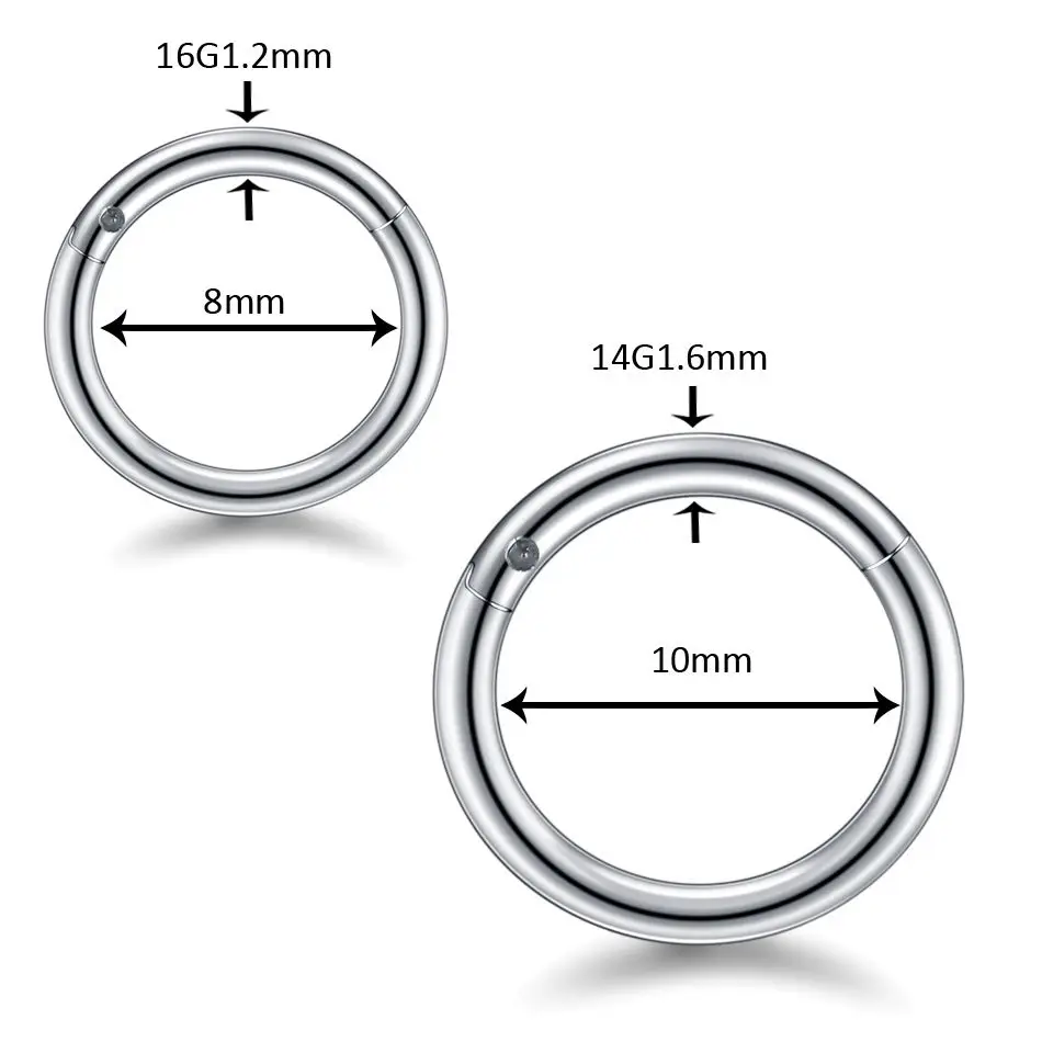 Custom Gold Smooth Nose Ring Ear Body Piercing for Women Medical Surgical 316L Segment Hoop Ring Fashion Pierced Jewelry
