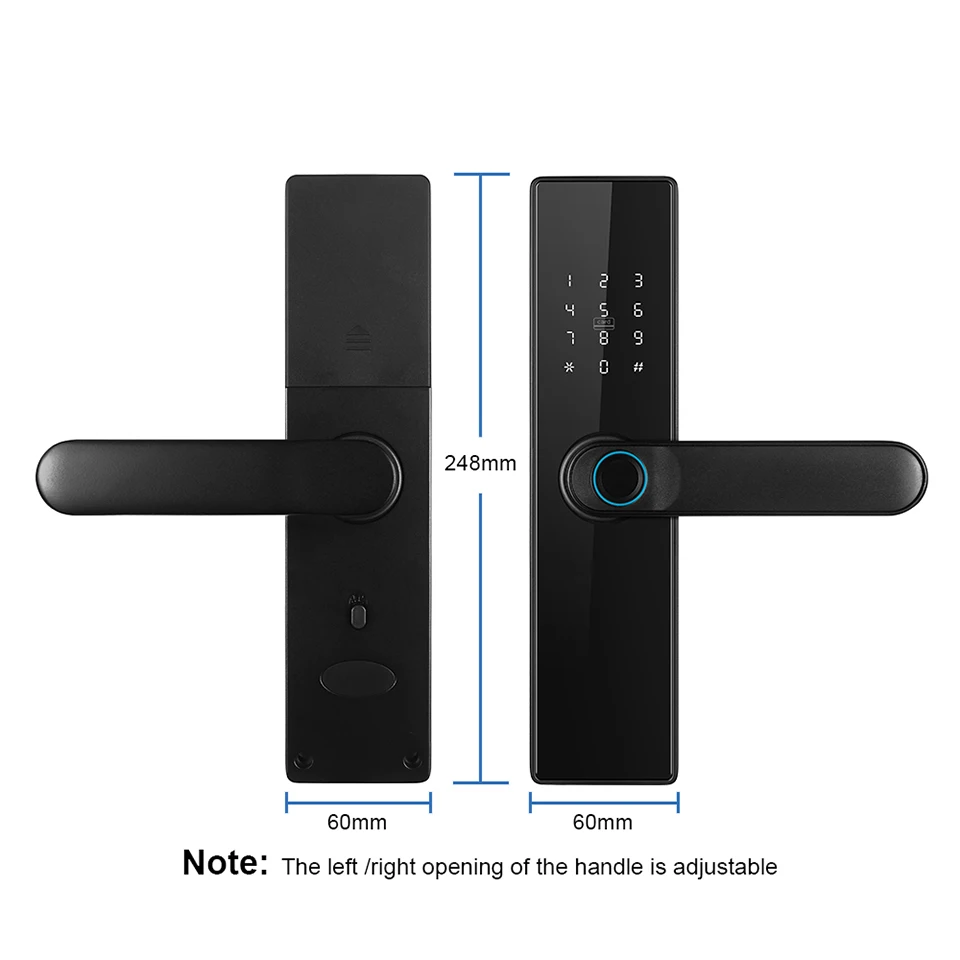 Tuya cerradura Inteligente Con WiFi Door Lock Aluminum Alloy Digital Fingerprint Electronic TTLock Smart Door Lock