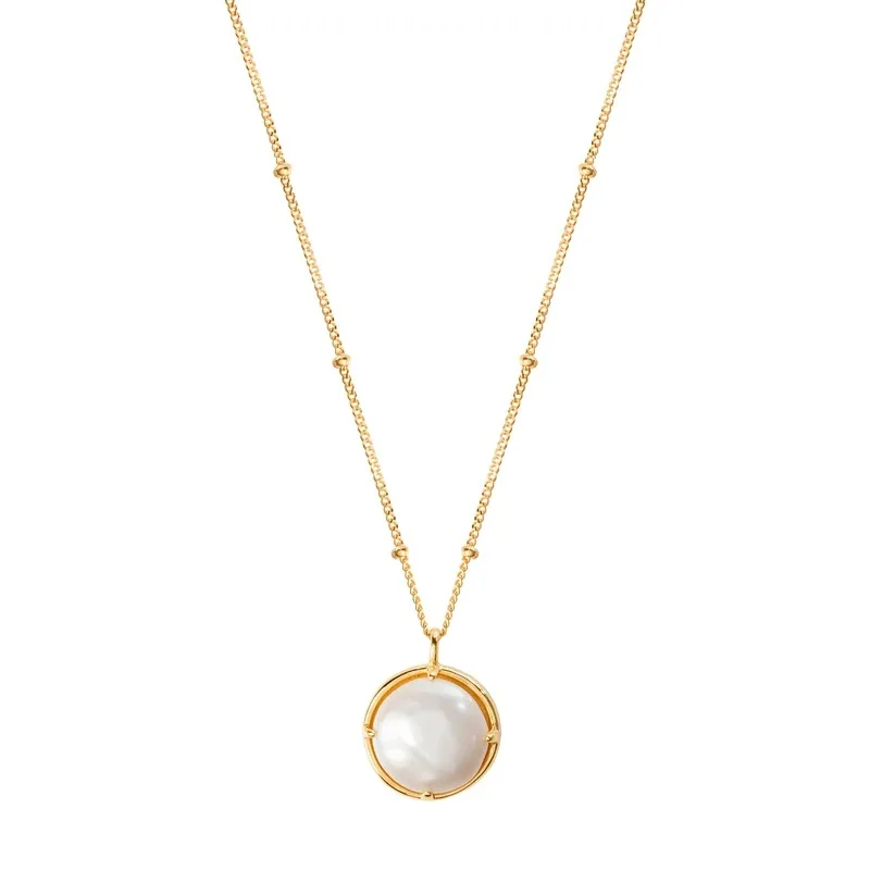 GC220819 GUANCHEN 2023 New design Pearl pendant 925 sterling silver necklace  French Luxury Pearl NECKLACE