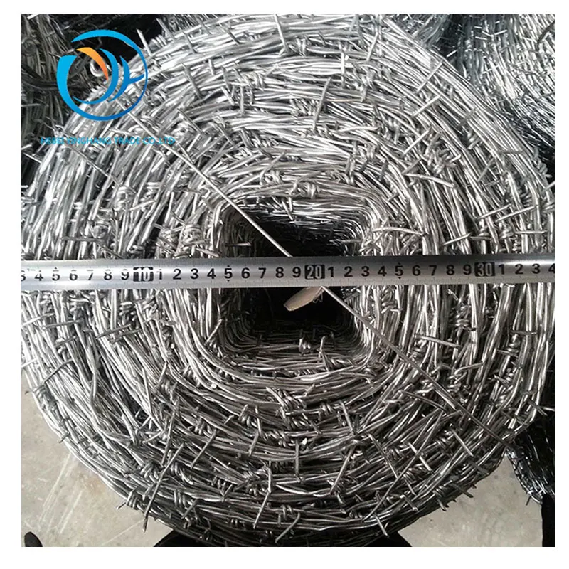 hot dipped galvanized 1.6mm double strand barbed wire for fence construction