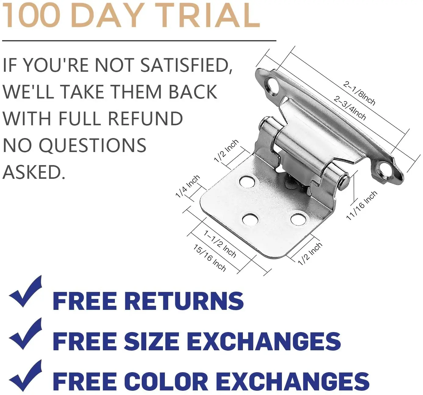 Оптовая продажа современный стиль толщина 1 5 мм петли для шкафов подушечки настенные