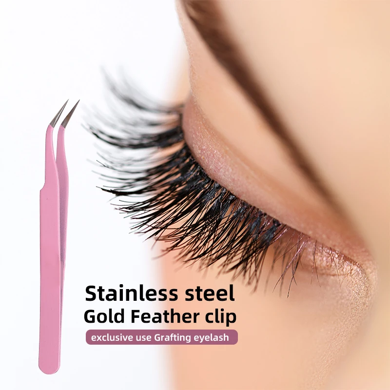 Best Fiber Tips Professional Eyelash Extension Tweezers perfect grip Lashes non-slips even 0.03mm Lashes 75 Degree Bend S404