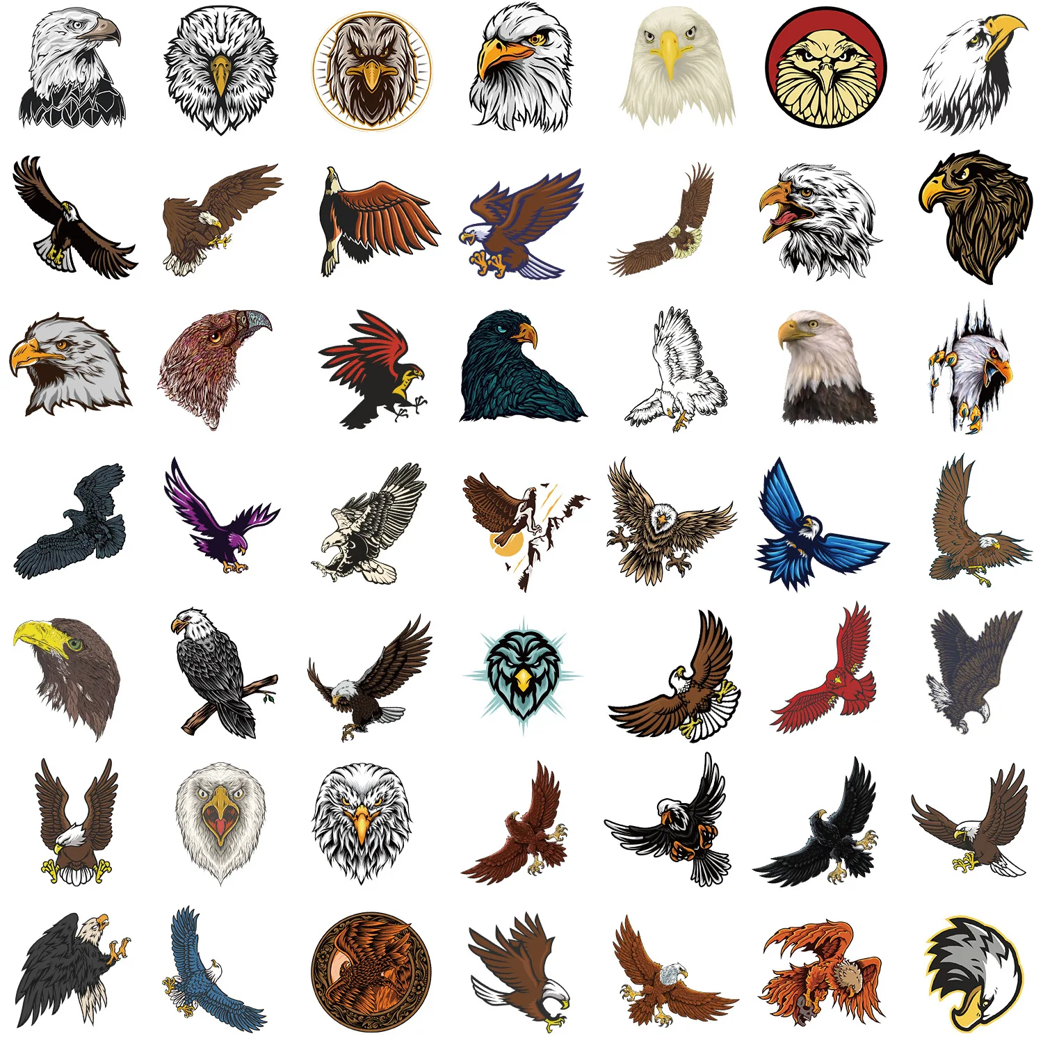 50PCS  Graffiti Sticker Car Motorcycle Bike Waterproof Eagle Skateboard Removable Label Stickers