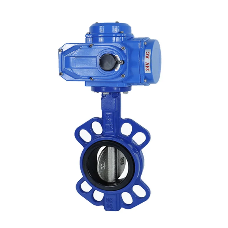 High performance IP67 waterproof Cast Iron Wafer Motor Motorized Control Actuator Electric Butterfly Valve Export to Russia