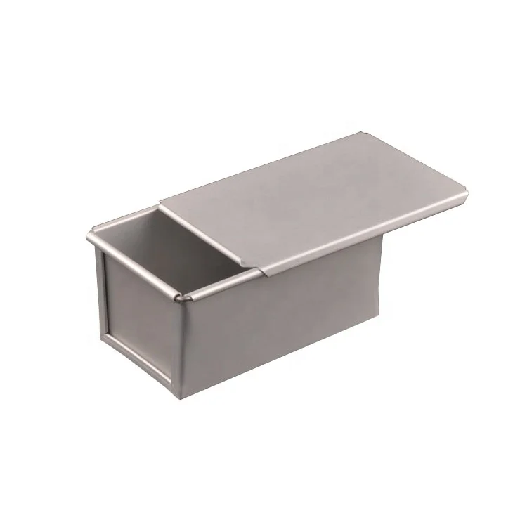 250/450/750 Anodized Aluminium Bread Loaf Pans Non Coated with Lid Cover Mini Medium Loaf Pan Toast Baking Mold Baking Box