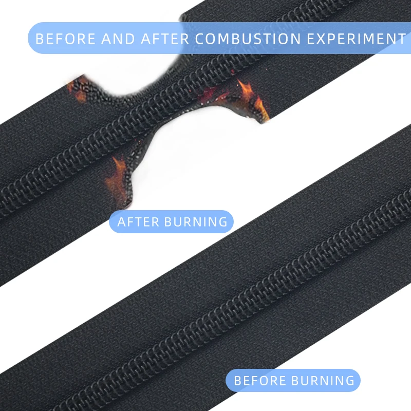 OCO Professional manufacturer Long Chain Zipper Flame Retardant Zipper 5# Nylon Fireproof Zipper For Fireproof Suit