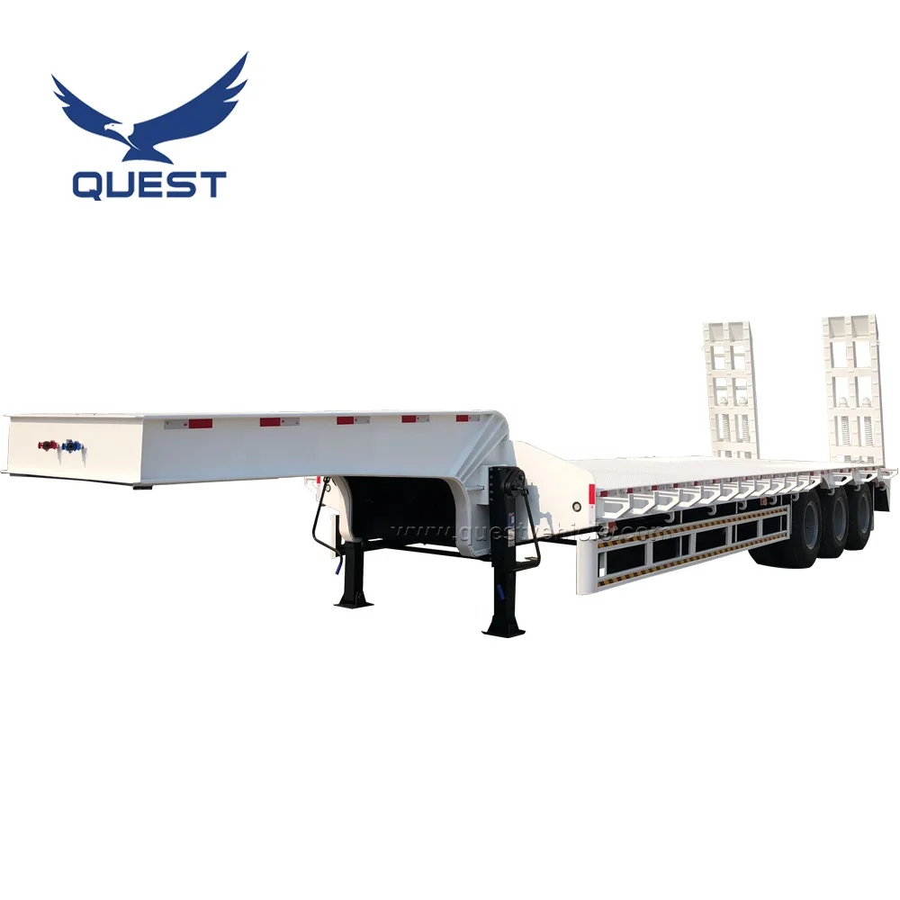 Heavy Duty Steel Flatbed Semi Trailer New Multi Axle Transport for Excavator Machinery Low Bed Truck Trailers