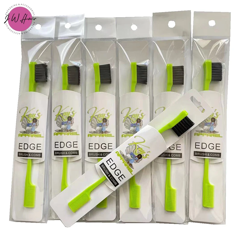 Custom Edge Control Brush With LOGO Packaging Double Sided Control Hair Edge Brush Barber Tools