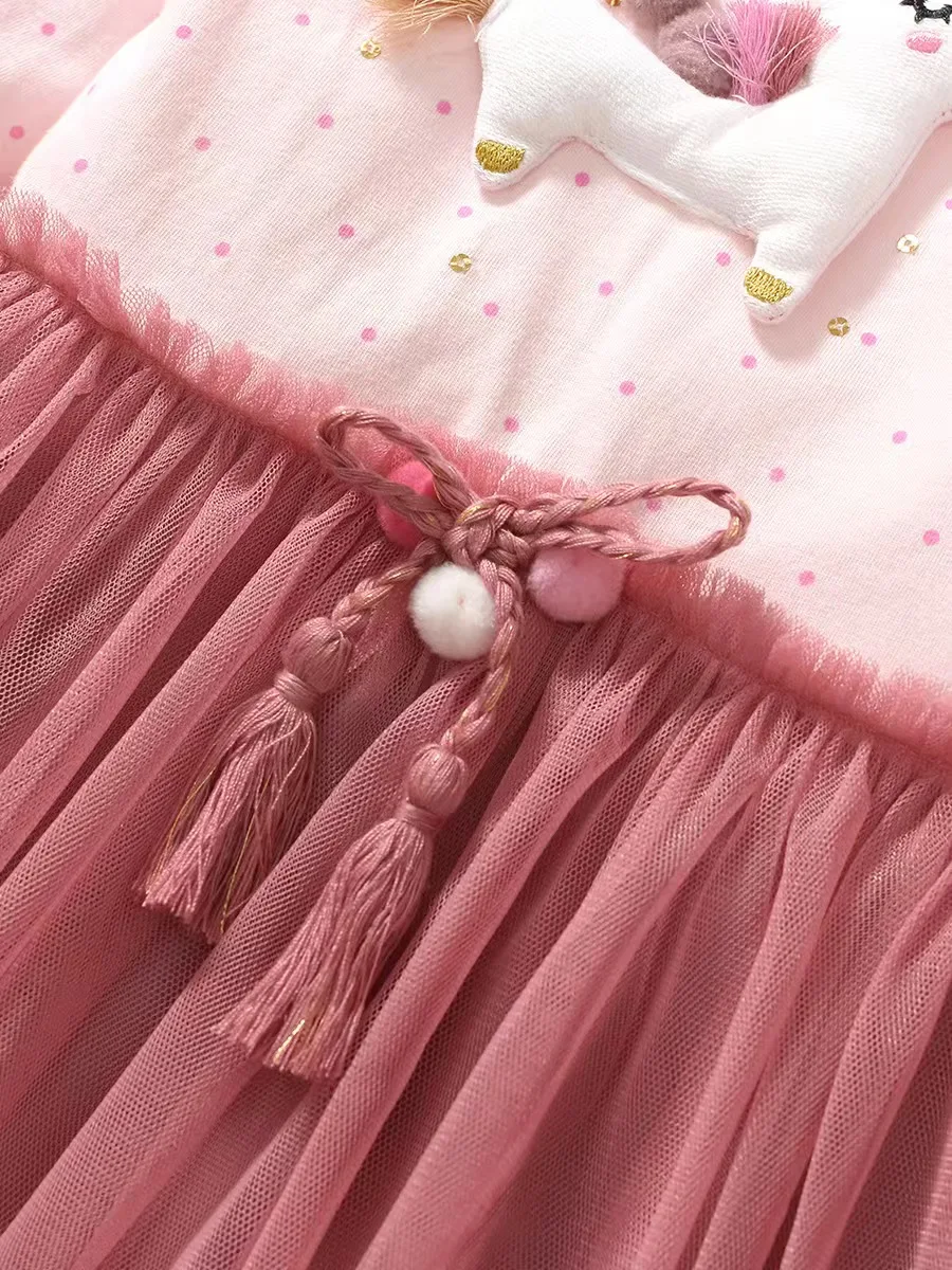 New Arrival Cute American Unicorn Short Dress Accessories Custom Baby Dolls Dress