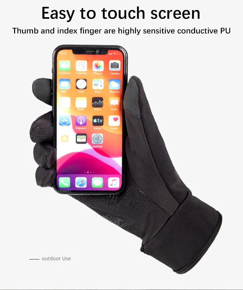 Winter warm gloves men winter outdoor sports riding ski gloves fall and winter windproof waterproof touch screen
