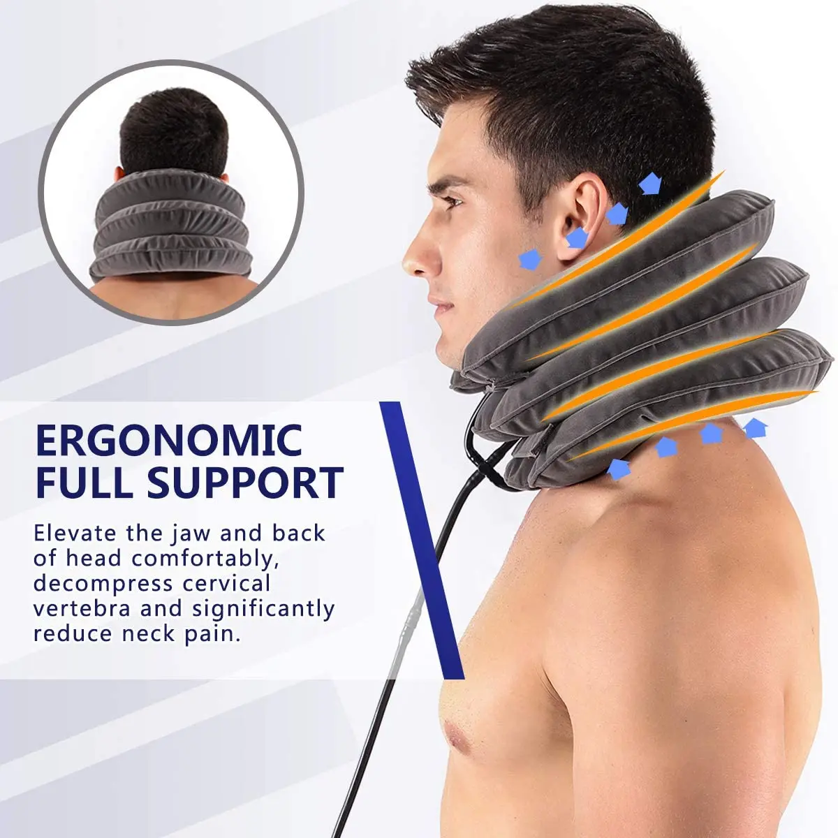 Adjustable Cervical Traction Massage device Neck Muscle Activity Inflatable Pillow for Cervical Strain treatment