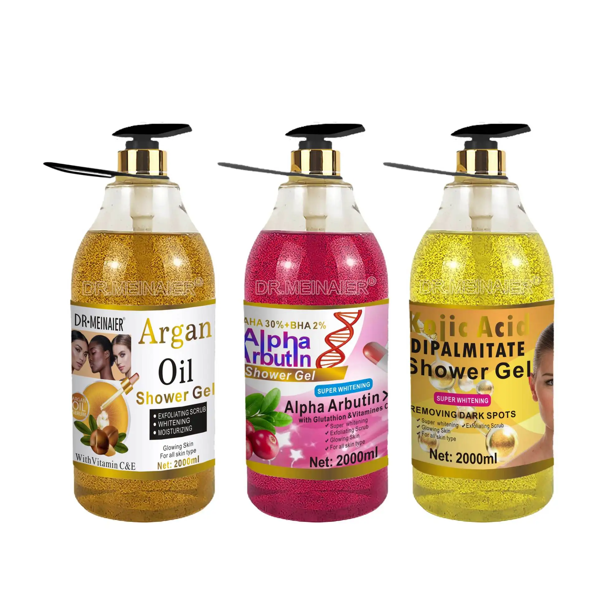 natural skincare wholesale shower gel carrot turmeric AHA gold body wash whitening scrub exfoliating liquid soap 2000ml