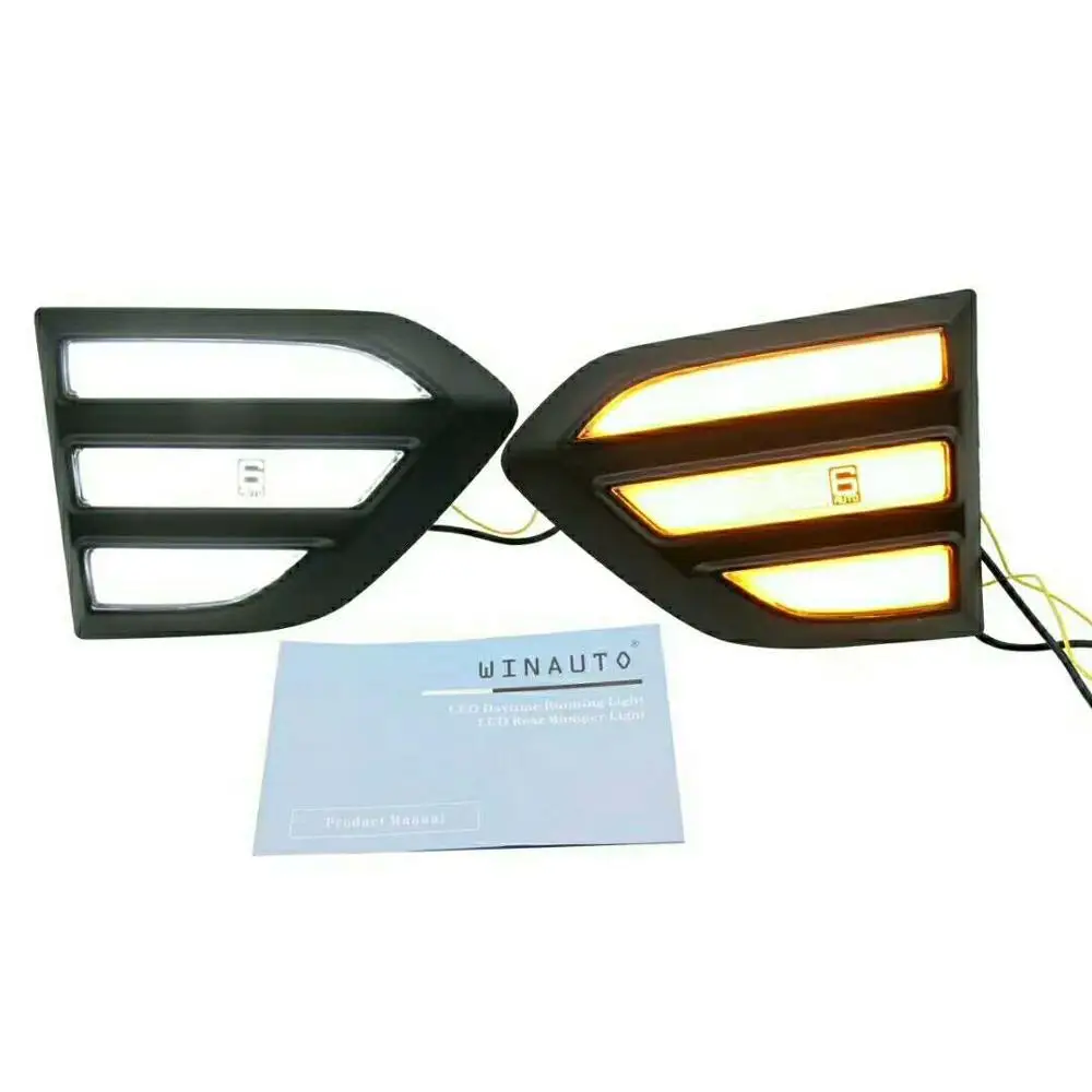 Cob Flexible Led Drl Daytime Running Light For Ford Ranger 2015-2019 With Turn Signal Function