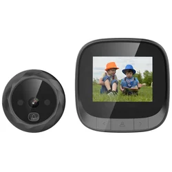 Video recording magic eye door viewer with doorbell