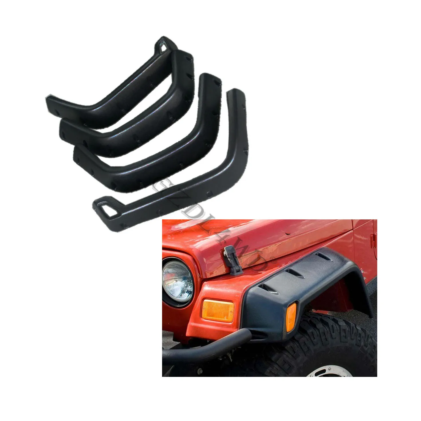 GZDL4WD Extended Fender Flare Kits 4WD Fender Flares For Wrangler TJ 1997-2006