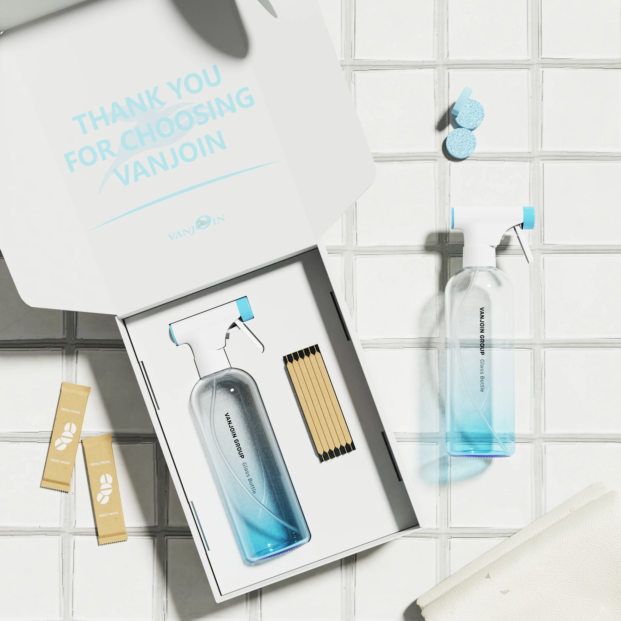 Cleaning Solutions Containers 500ml 750ml 16oz 25oz Bullet Shape Cosmo Plastic Spray Bottle With 28-410 Neck Trigger Spray