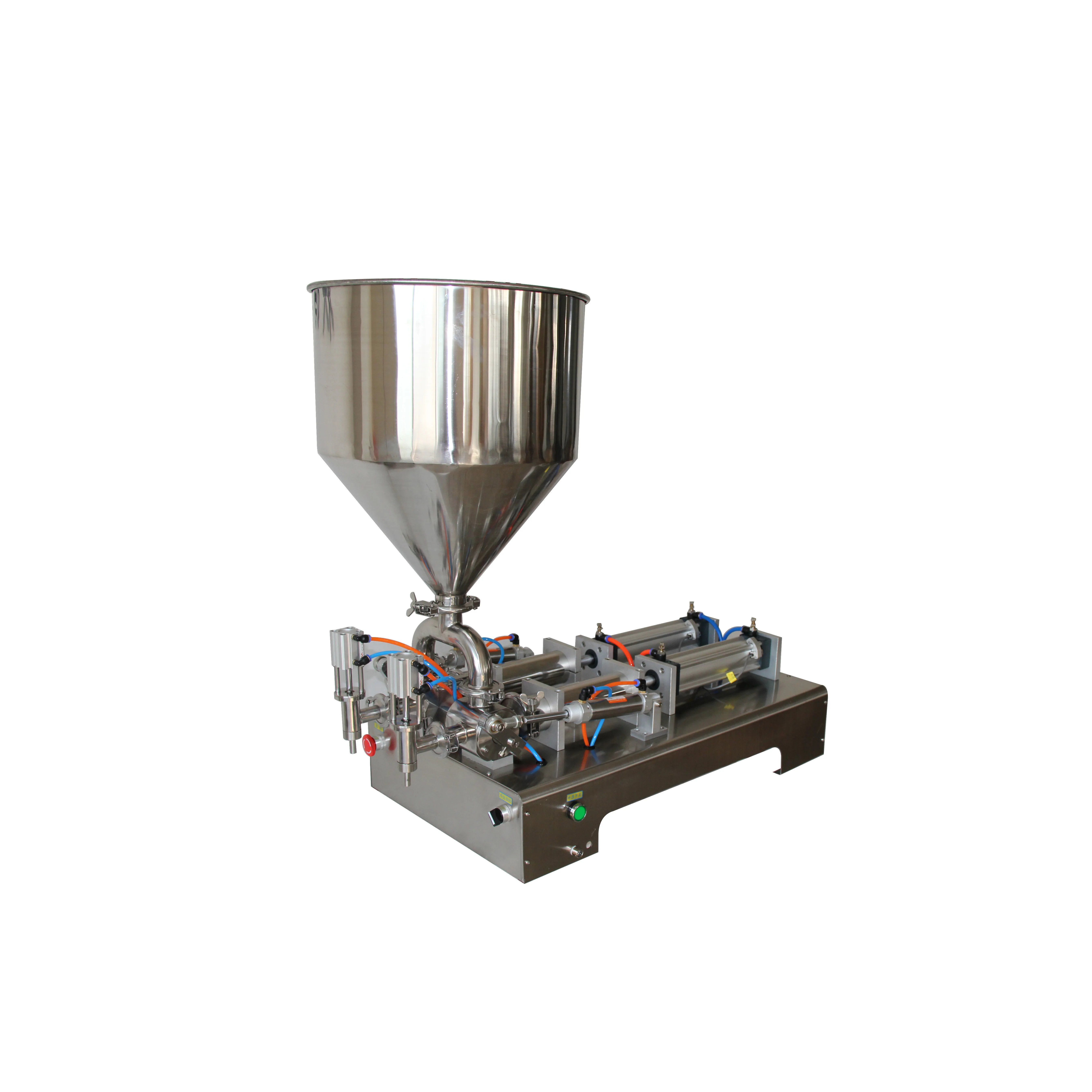 Машина для розлива жидкой пасты с двойным соплом и резервуаром