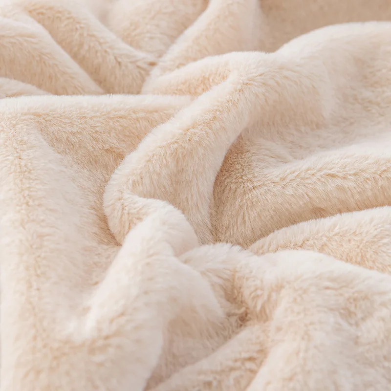 Soft Stylish Luxury Warm Embossed Tie Dye Ruched Bubbly Rabbit Faux Fur Minky Throw Blankets For Winter