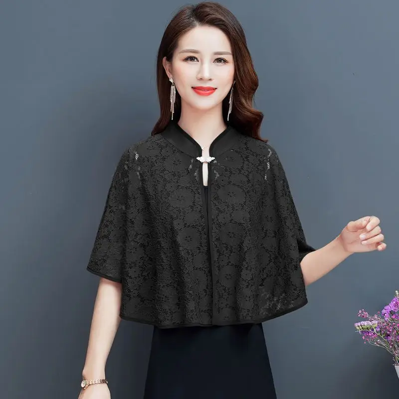 women vintage white red  sun block bolero scarf  shawl