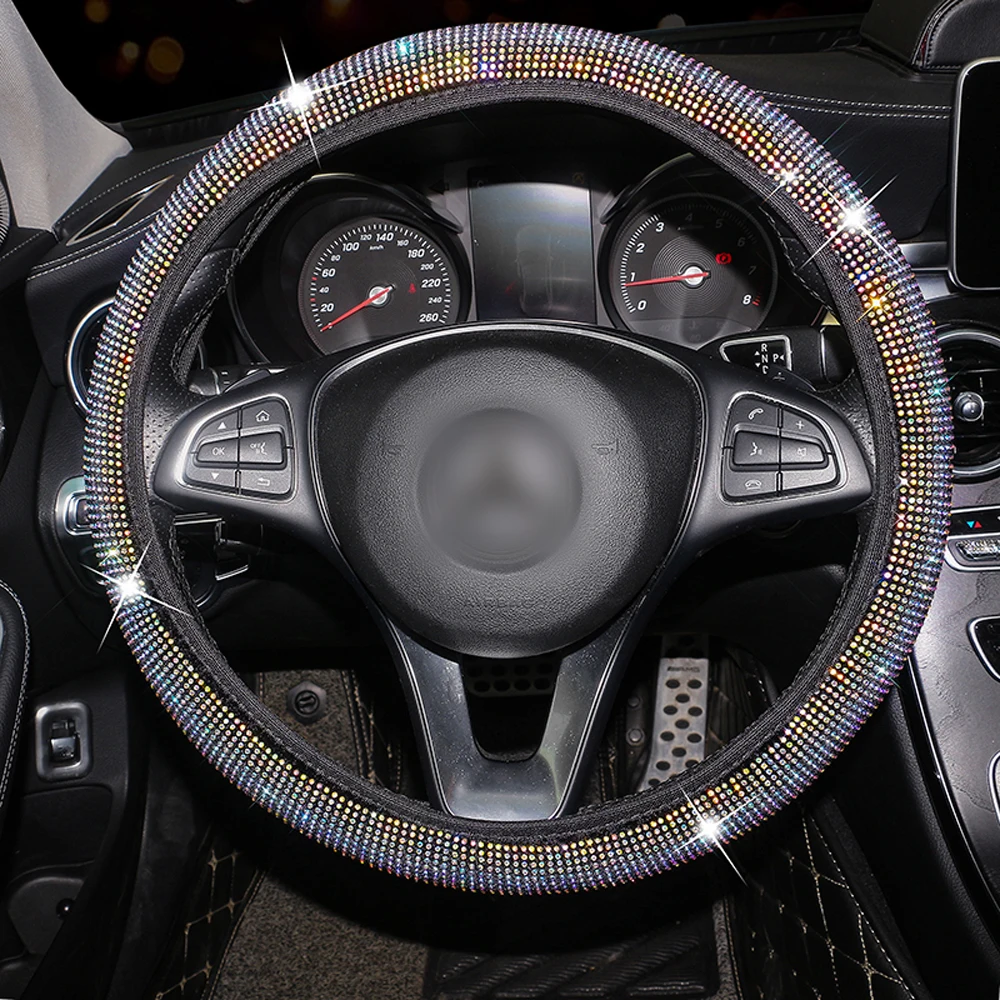 2021 шикарные блестящие стразы Хрустальный чехол на руль автомобиля автомобильные аксессуары для женщин