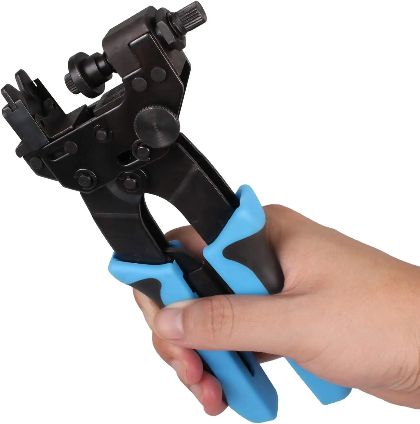 Professional RG59/RG6 Coax Cable Crimper, Coax Coaxial Compression Crimping Tool for F/BNC/RCA Connectors Adapters